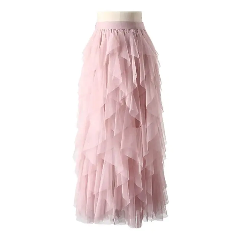 Women's Pleated Multilayered Tulle Skirt