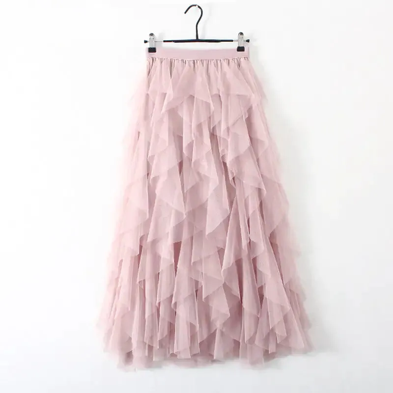 Women's Pleated Multilayered Tulle Skirt